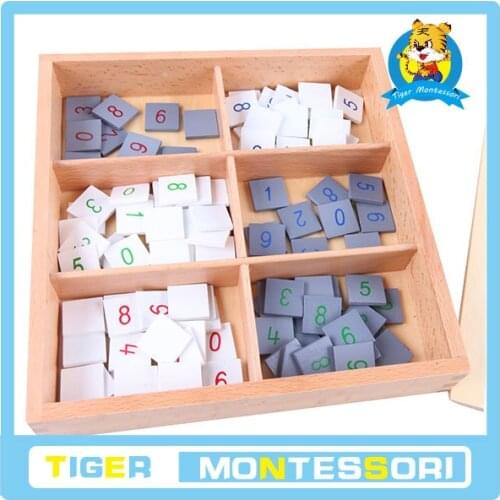 Montessori educational toy mathematics Checker Number Tiles toys