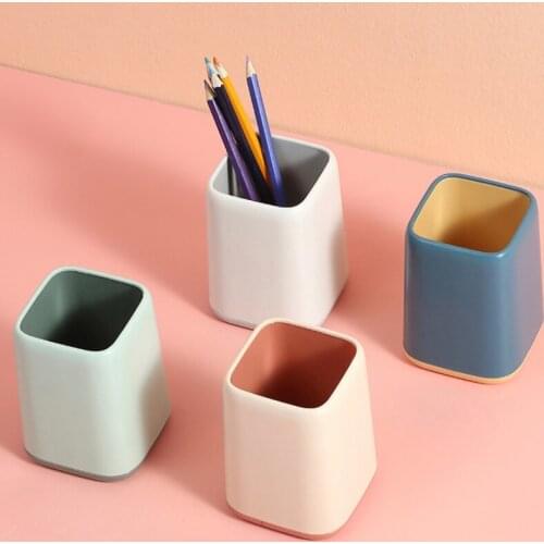 Plastic Desk Organizer Desktop Office Pen Pencil Holder Makeup Storage Tray Brush Container Students School Stationary