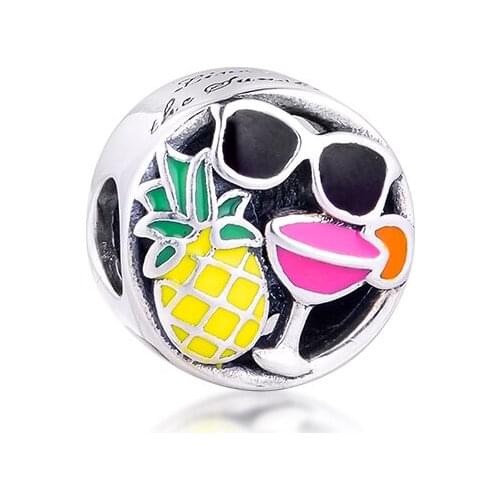 Fits Original Pandora Charms Bracelet 925 Sterling Silver Summer Fun Charm Beads DIY Jewelry Making Women Accessories berloques