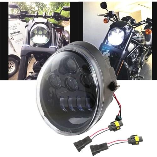 Black V-Rod Muscle Night Rod LED Motorcycle Headlight For V Rod VRSCF VRSC VRSCR 2002-2017
