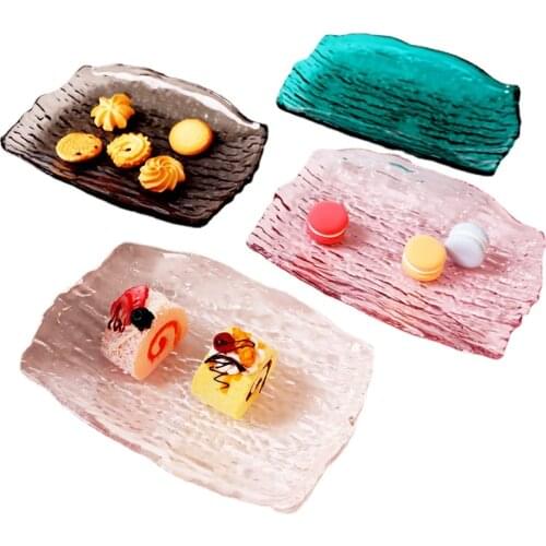 6 Colors Heat-Resistant Creative Tree Bark Shape Plate Ins Fruit Salad Japanese Cake Pasta Tableware