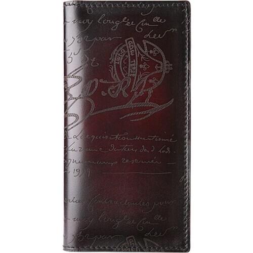 TERSE_Long wallet handmade genuien leather business wallet engraving service luxury bag customize logo in 7 colors OEM ODM