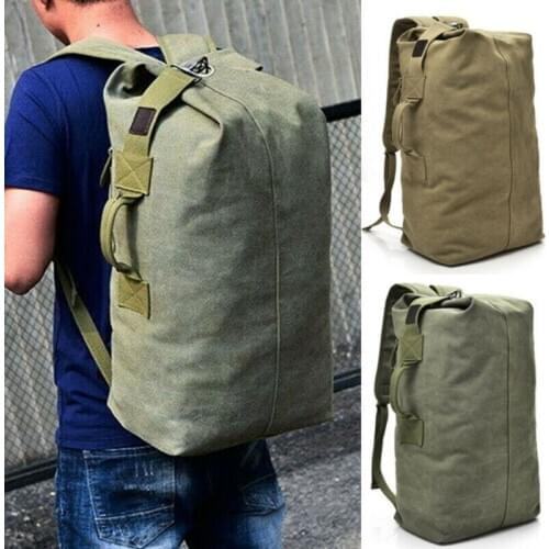 Outdoor Mens Backpack Canvas Travel Backpack Rucksack Hiking Travel Satchel Military Bags /BY