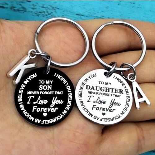 To My Son Daughter Inspirational Gifts Keychain From Dad Mom Never Forget Birthday Graduation Christmas Gift for Boys