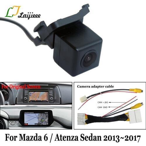 For Mazda 6 Atenza Mazda6 Sedan 2013~2017 HD Car Rear Backup Reverse Camera & RCA Adapter Cable Compatible OEM Monitor Screen