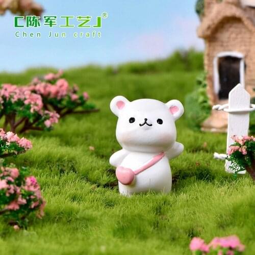 1pc squirrel rabbit dinosaur bear Figurine Miniatures Pine cones Home Decoration Kawaii Accessories Desk Garden Decor For home