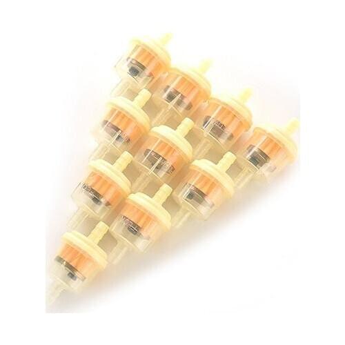 10Pcs Universal Motorcycle Mini Plastic Inline Fuel Gas Gasoline Patrol Filters