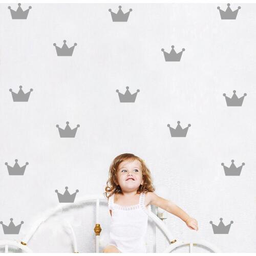 24pc Baby Nursery Crown Pattern Wall Sticker For Kids Room Bedroom Decor Princess Wall Decal Kids Wall Sticker Art Sticker Mural