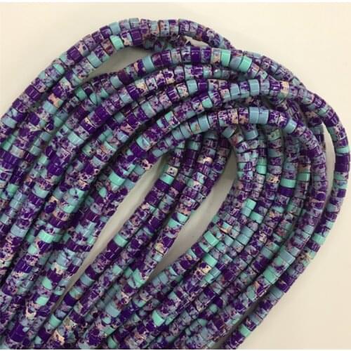 2x4mm Natural Snakeskin Stone Heishi Loose Spacer Purple Blue Imperial Jaspers Turquoises Beads For Jewelry Making Bracelet DIY