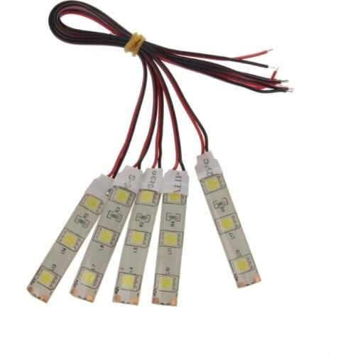 5 Pcs Waterproof SMD 5050 3 LED Flexible Strip Light Lamp DC 12V