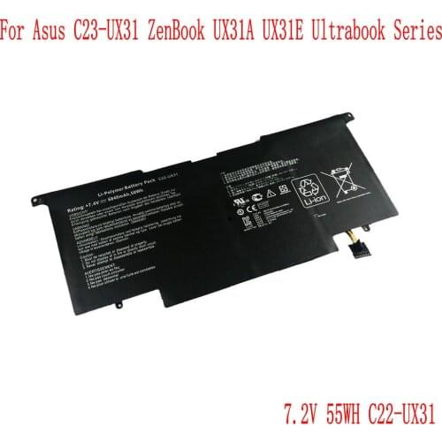 7.2V 55WH C22-UX31 Laptop Battery For ASUS ZenBook UX31 UX31A UX31E UX31A-R4004H UX31E-DH72 UX31KI3517A