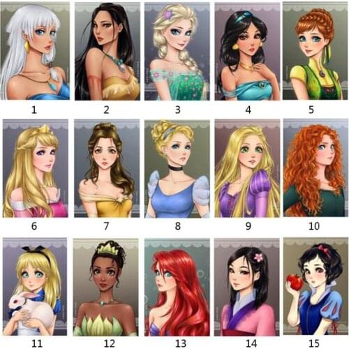 5D DIY Diamond Painting Disney Princess Series Full Drill Diamond Embroidery Cartoon Girl Mosaic Handmade Art Home Decor Gift