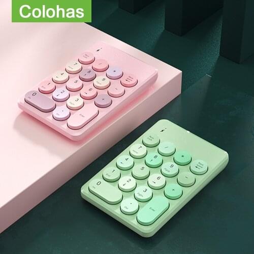 Bluetooth-compatible Wireless Numeric Keypad Keyboard Mouse Set For Macbook Laptop Tablet 18 Keys Digital Numpad for Accounting