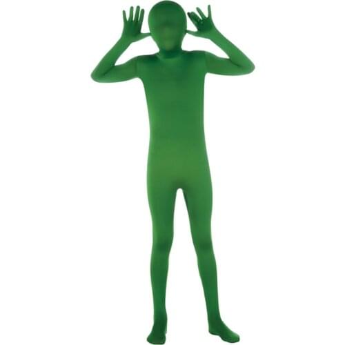Kid Children Green Full Body Spandex Zentai Costume dancewear Unitard Bodysuit Catsuit leotard