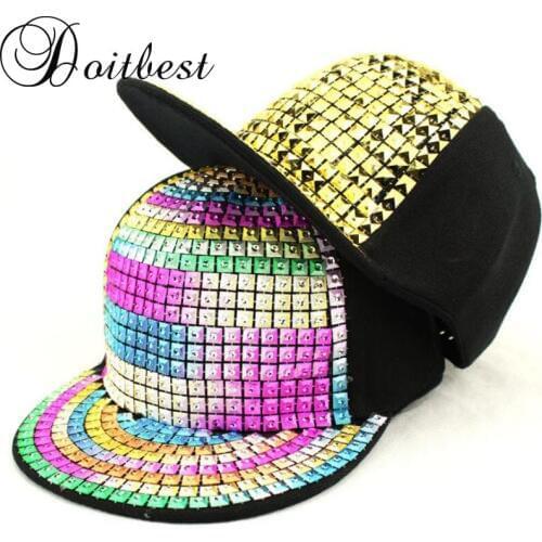 Doitbest Luxury Parent-child Cap Gorras Kids Baseball Caps Non-mainstream rivet Hip hop snapback hats Boys Girls Peaked cap