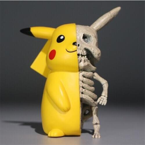 Skull Pikachu Anime Action Figure Pokemon PVC Figurine Pocket Monster Cartoon Cute Toys Figma Juguetes Kawaii Brinquedos Model