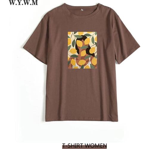 WYWM 2021 Summer Cartoon Character Printed T Shirts Women Korean Harajuku Loose Casual Tees Short Sleeve O-neck Female Tops