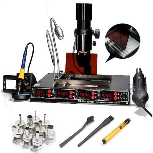YIHUA1000B Infrared BGA Rework Station SMD Hot Air Gun 75W Import Iron Soldering Station Repair Tools
