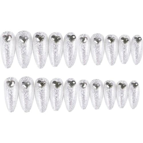 Adhesive Nail Beauty Deocr with Heart Shaped Rhinestone Detachable Attractive Fashion Glue Stype for Wedding Party MH88