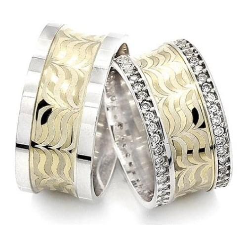 Couple Wedding Ring Sterling Silver 925 Woman And Man Luxury Jewelry Bands Engagement Anniversary Anatolian Civilization Models