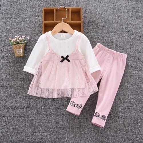 One set Kids Girls Summer Outfits 1 2 3 4 5 year Toddler Kids Baby Girls Outfits Cotton Lace Soft Tee+Shorts Pants Cute Clothes