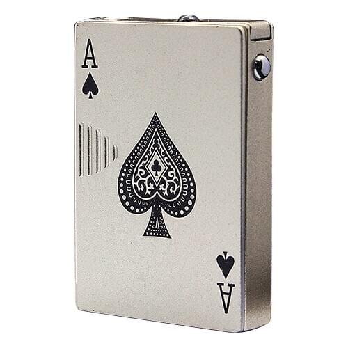 Creative Jet Torch Poker Lighter Counterfeit Light Playing Card Butane Windproof Metal Lighter Metal Funny Toy Male