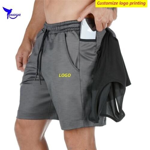 Custom LOGO Summer Breathable Running Shorts Men Sports Jogging Fitness Short Pants Quick Dry Gym Training Sportswear Bottoms
