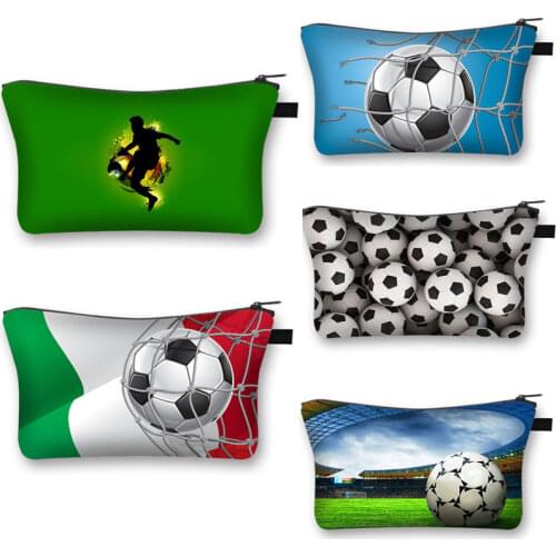 Fashion Football Hot Blooded Toiletry kits Girls Makeup Bag Portable Travel Cosmetic Bags For Young Boys And Girls Organizer