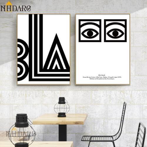 Vogue Fashion Motivational Black White Eye Design Canvas Print Painting Poster Wall Pictures For Living Room Home Decor Art