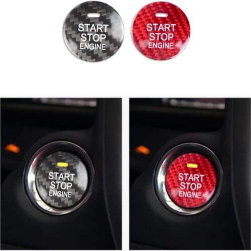 Car Button Sticker For Mazda CX3 CX4 CX5 CX8 Axela MX-5 Atenza Carbon Fiber Car Engine START Button Cover STOP Switch Key Decor