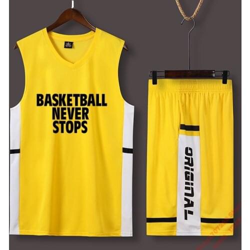 New Basketball Clothes Suit Mens Custom Student Campus Basketball Shirt Training Wear Sports Vest
