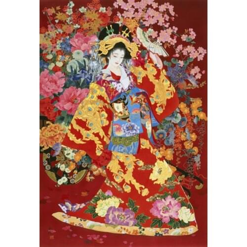 Oneroom Embroidery The portrait of a lady Japanese kimono Needlework 14CT DMC DIY Cross Stitch Kits Handmade Arts Wall Decor