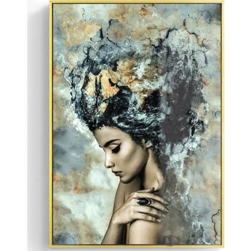 Full Square Drill 5D DIY Diamond Painting abstract girl 3d Embroidery fantasy face Cross Stitch rhinestone Mosaic Home DecorL559