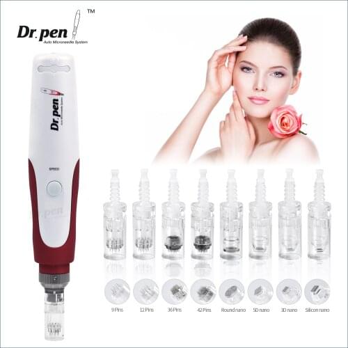 Wired Dr Pen Ultima N2 with 7Pcs Needles Cartridges Electric Microneedling Derma Roller Pen for Face Acne Shrink Pores Removal