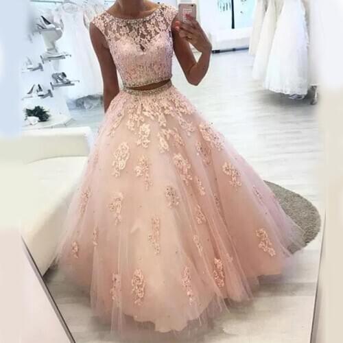 ANGELSBRIDEP 2 Pieces Quinceanera Dresses Vestidos De 15 Anos Fashion Applique Tulle Princess Birthday Party Gowns HOT