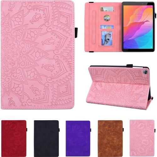 Flower Embossed Case For Huawei MatePad T8 Kobe2-L03 KOBe2-L09 8.0 inch PU Leather Flip Wallet Stand Cover