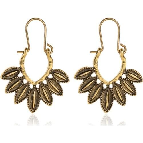 Shell Shape Golden Silver Plated Sleeper Retro Ethnic Style Alloy Drop Earrings Dangle Earrings For Women