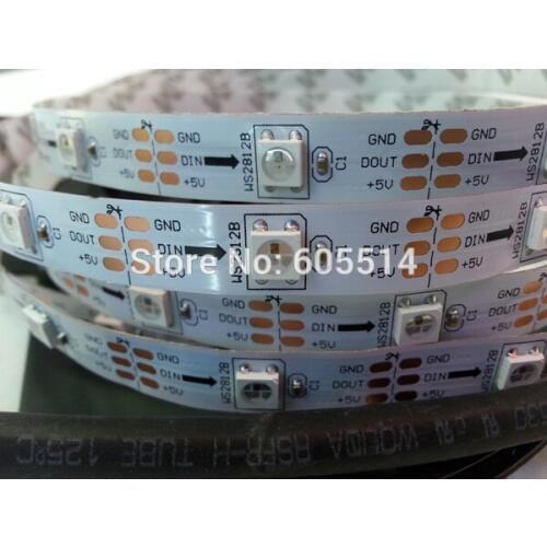 [Seven Neon]Free shipping DC5V WS2812B led pixel srip,30pcs WS2812B/M with 30pixels;white PCB,only 4PIN