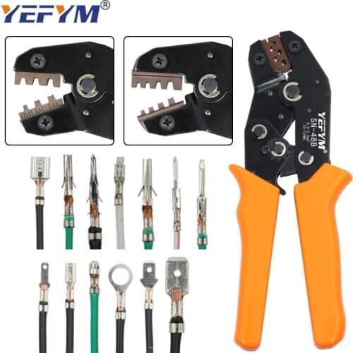 SN-48B terminal crimping tool pliers 0.5-2.5mm2 20-13AWG, 28B/-2 jaws, electrician mini crimping tool