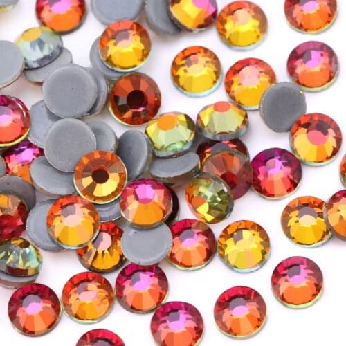 1440pcs SS6-SS20 Crystal Red flame 3D Glue on FlatBack Nail Art Decorations DIY Bag&Wedding dress& Garment&Shoes Accessories