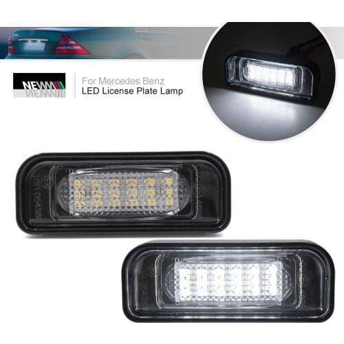 Led Licence Light For Mercedes Benz W220 DC 12V 18 SMD-3528 Car Number LED Lamp For Benz W220 99-05 Car License Plate Light