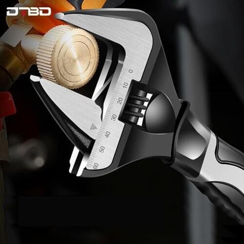 DTBD 6/8/10/12Inch Adjustable Wrench Stainless Steel Universal Spanner Nut Key Bathroom Wrench Bathroom Plumbing Repair Tool