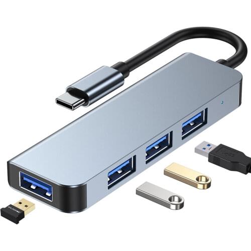 Mosible 4-in-1 USB 3.1 Type-C Hub OTG Thunderbolt 3 USB C Dock to Hub 3.0/2.0 for MacBook Pro/Air M1 Samsung Huawei Mate Xiaomi
