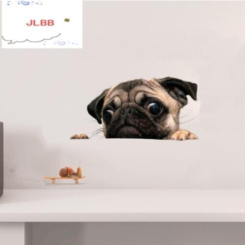Funny 3D Dog peeking snail Wall sticker bathroom living room decorations Art decals cute animal Toilet stickers for home decor