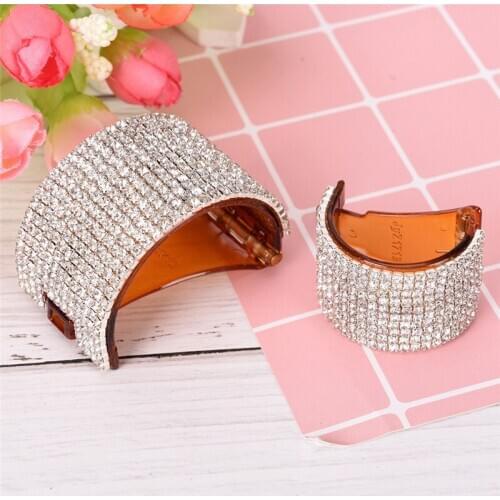 1Pc Acrylic Hairpin Crystals Hair Claws Ponytail Round Jaw Clips Girls Hair Grip Clamp Crab Girls Women Hair Accessories