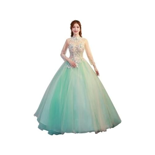 100real carnival mint green flower ruffled medieval dress princess Renaissance Gown queen Victorian /Marie/ Belle Ball/ball gown