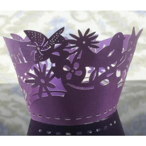 100PCS/LOT Lace Cupcake Wrappers Bird Design Originality Cup Decoration Party Gift