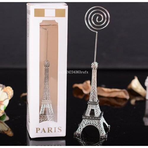 100pcs Wedding Name Card Holders Paris Style Paris Eiffel Tower Place Card Holder with Name Place Tags Party Supplier