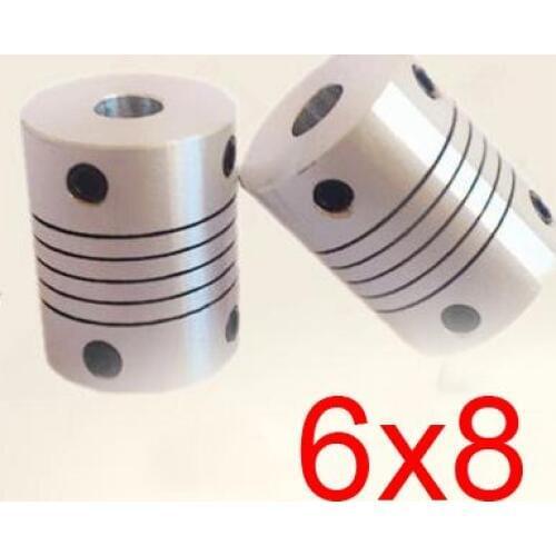 30pcs/lot 6x8 CNC Motor Jaw Shaft Coupler screw encoder 6mm to 8mm 6 to 8 Flexible Coupling 19mm OD 25mm length