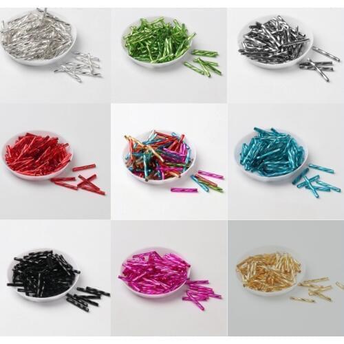 100Pcs/Lot 2mm*20mm Czech Twist Bugles 0/12 Leptospira Glass Tube Seed Beads for jewelry Making,Women Garment Sewing Accessories